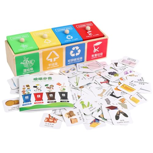 ifundom Sicheres Holzspielzeug Mülleimer-sortierspiel Für Kinder Lernspielzeug Für Vorschulkinder Fördert Das Recyclingbewusstsein ifundom Sicheres Holzspielzeug Mülleimer-sortierspiel Für Kinder Lernspielzeug Für Vorschulkinder Fördert Das Recyclingbewusstsein von ifundom