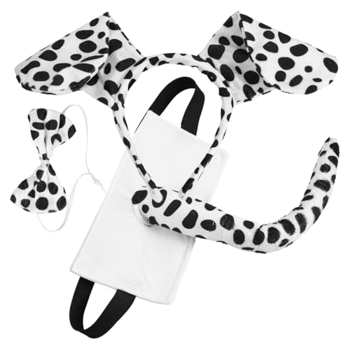ifundom Niedliches Hundeohren Haarband Set mit Plüsch dalmatiner Ohren und Filzschwanz Leichtes Bequemes Cosplay accessoire für Tierkostüm Partys Halloween Fasching und Geburtstagsfeiern ifundom Niedliches Hundeohren Haarband Set mit Plüsch dalmatiner Ohren und Filzschwanz Leichtes Bequemes Cosplay accessoire für Tierkostüm Partys Halloween Fasching und Geburtstagsfeiern von ifundom