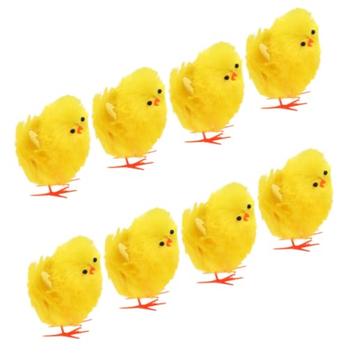 ifundom 8pcs Mini Küken Set Ostern Dekorationen Gelb Flauschigen Ausgestopften Huhn Spielzeug Für Ostern Party von ifundom