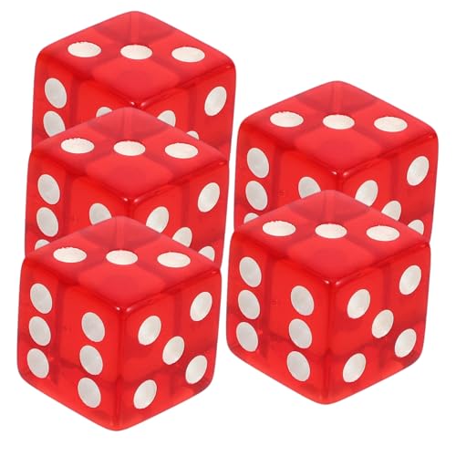 ifundom Partyspielwürfel 5 Stück Großes Würfelsieb Acryl Würfel Requisite Party Zubehör Würfelspiel Spielzeug 6 Seitige Würfel Mehrseitige Würfel Große Würfel Roter Transparenter Würfel Brettspiel von ifundom