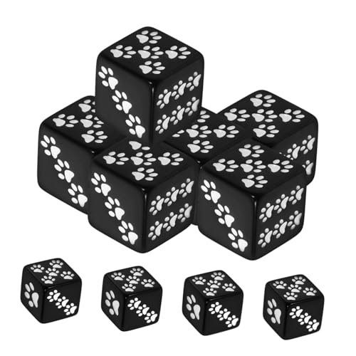 ifundom Partyspielwürfel Würfel Für Spiel 16mm Cartoon Würfel Mit Bärenpfoten Muster Schwarze Resin Dices Für Brettspiele Partyspiele Und Lehrmittel Spiel Requisiten Für Kreative Spielideen von ifundom
