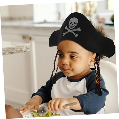 ifundom Piratenhut mit Zöpfen Verstellbar für Erwachsene und Weicher EVA Komfortabler Piraten Kopfschmuck für Halloween Karneval Cosplay Themenpartys von ifundom