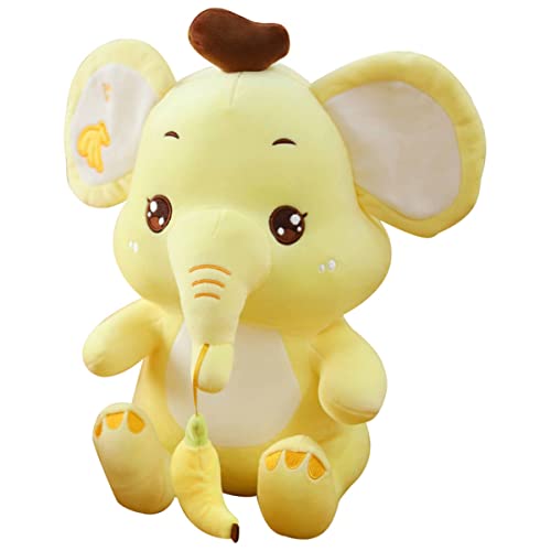 ifundom Plüsch Elefant Bär Stofftier für Elefant Plüsch Hase Dinosaurier weihachtsdeko weihnchtsdeko Plush Elephant Toy weihnatsdeko Plüschpuppe Plüschtier PP Baumwolle Yellow von ifundom