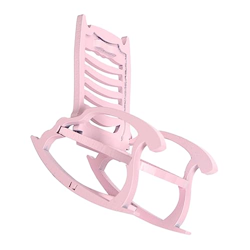 ifundom Pocket Beach Schaukelstuhl Mini-Stuhl Miniatur Schaukelstuhl Mini-Stuhl- Miniatur-schaukelstuhl Mini-strandkorb Stühle Puppenhausmöbel Schaukelstühle Rosa Birke von ifundom