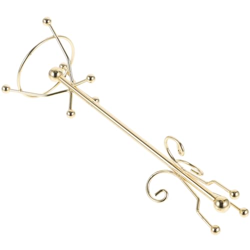 ifundom Puppengarderobe Puppenhaus Mini Möbel Mini-möbelspielzeug Puppenregal Und Aufhänger Mini-kleiderbügel Mini-möbel-puppenhaus-versorgung Puppenhaus-Miniatur Golden Metall von ifundom