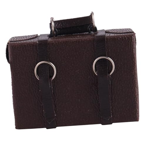 ifundom Puppenhaus Aktentasche Mini Reise Koffer Modell Dekoratives Miniatur Aufbewahrungsset Braun für Puppenzubehör und Fotorequisiten von ifundom