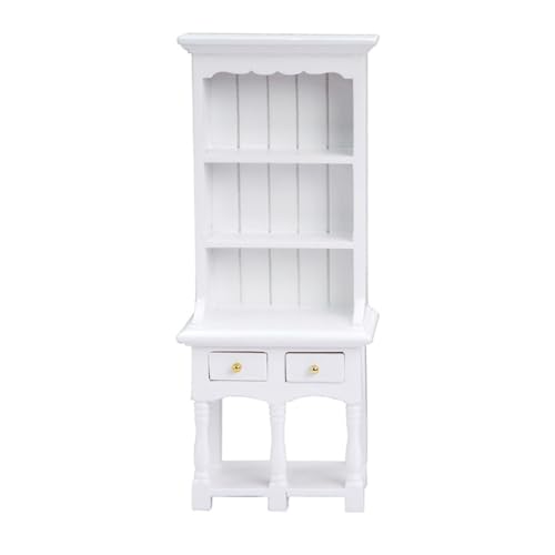 ifundom Puppenhaus Bücherregal Terrarienanzeige Krabbelspielzeug Bausatz Netz für kinderspielzeug Bücherregal für Puppenhausmöbel Puppenhaus-Schlafzimmermöbel Holz Weiß von ifundom