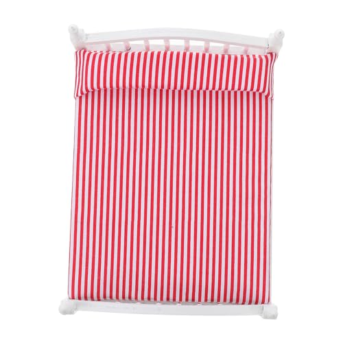 ifundom Puppenhaus Doppelbett Puppenhausmöbel Mini Babypuppe Kleines Hausbett Mikrolandschaftsmodelle Puppenhauslieferungen Zubehör Für Puppenhäuser Puppenhausdekor Birkensperrholz von ifundom