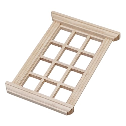ifundom Puppenhaus-Fenster-Requisite, DIY Mini- -Dekoration, Mini-Fenster Mit 12 Leeren von ifundom