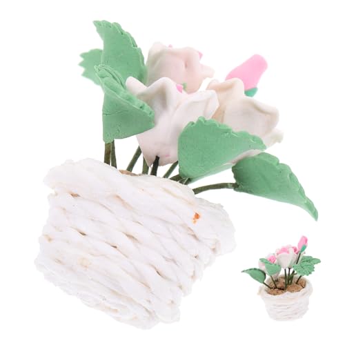 ifundom Puppenhaus Modell Puppenhaus Ornament Dekorationen Simulation Bonsai Puppenhaus Puppenhaus Zubehör Miniatur Blumenvase Kleines Kleines Bonsai Ton von ifundom