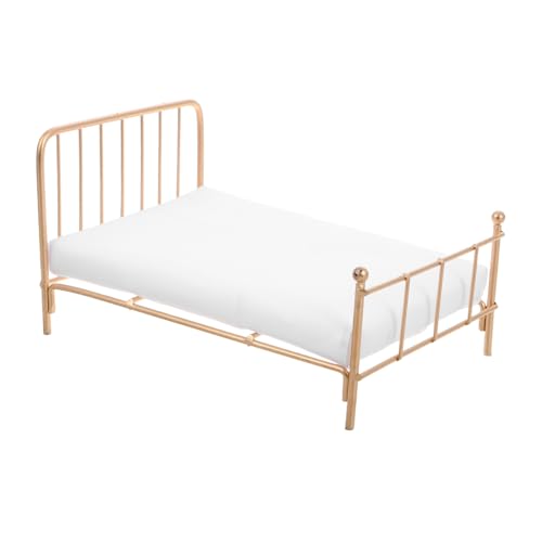 ifundom Dollhouse Miniaturbett Matratze Puppenhaus Schlafzimmer Möbel Goldene Einzelbett Dekoration Für Kreative Spielszene ifundom Dollhouse Miniaturbett Matratze Puppenhaus Schlafzimmer Möbel Goldene Einzelbett Dekoration Für Kreative Spielszene von ifundom