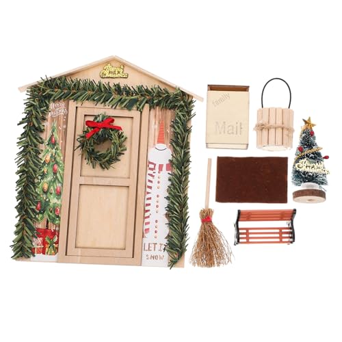 ifundom Doll House 1 Set Puppenhaus Weihnachtsdekoration Miniatur Tür Für Puppenhaus Dekorationszubehör Für Spielhaus DIY Weihnachtsatmosphäre Holzfarbe Doll House for Girls ifundom Doll House 1 Set Puppenhaus Weihnachtsdekoration Miniatur Tür Für Puppenhaus Dekorationszubehör Für Spielhaus DIY Weihnachtsatmosphäre Holzfarbe Doll House for Girls von ifundom