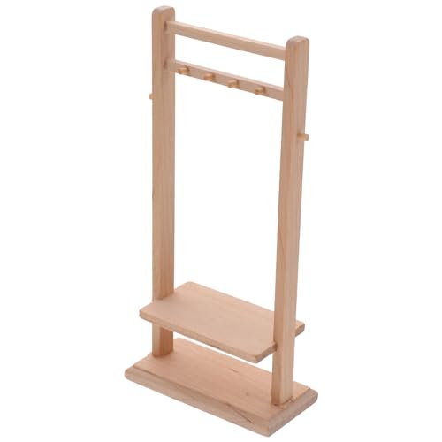 ifundom Puppenhaus-zubehör – Mini-garderobenständer Aus Holz Ornamente Für Puppen von ifundom