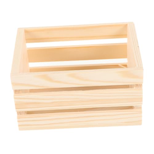 ifundom Puppenhauskiste, Mini-lebensmittelkorb Aus Holz, Miniatur-milchkiste, Obstkorb, Mini-puppenhaus-Dekoration, Mikro-landschaftsornament von ifundom