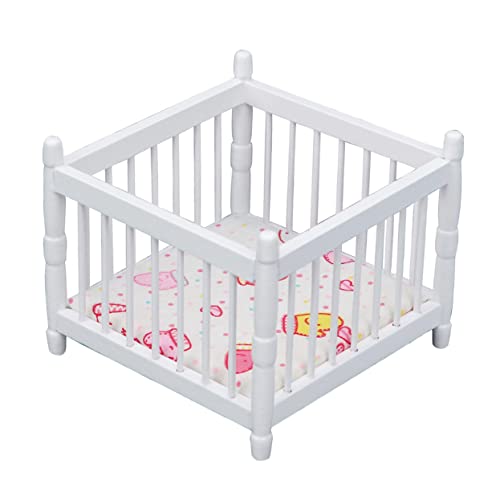 ifundom Miniatur Puppenhausbett Weiß Puppenhausmöbel Aus Holz Kinderspielzeug-Accessoire ifundom Miniatur Puppenhausbett Weiß Puppenhausmöbel Aus Holz Kinderspielzeug-Accessoire von ifundom
