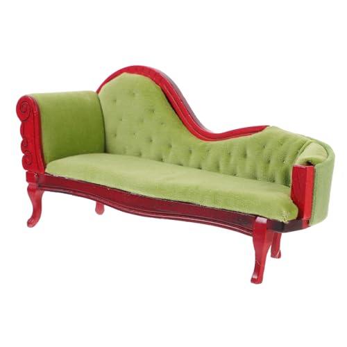 ifundom Puppenstubensofa Mini Bausatz Häuser viktorianisch Strauß winzige Möbel winziges Sofadekor kleines Couchmodell Puppencouch dekoratives kleines Sofa Stoff Light Green von ifundom