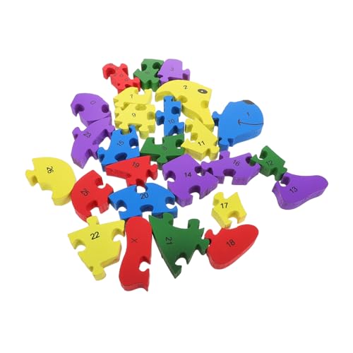ifundom Puzzle Baustein-rätsel Rätsel Bausteine ​​für Kleinkinder Tiere Bausteine Kleinkindblöcke Zahlenbausteine Lernspielzeug Tierische Bausteine Zahlenrätsel Babyblöcke Holz von ifundom