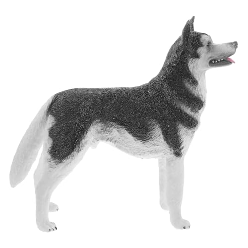ifundom Realistische Husky Hundefigur Kunststoff Modell Kleines Dekoratives Tier Detailreiches Desktop dekor Kindgerechtes für Garten Büro und Wohnraumgestaltung von ifundom