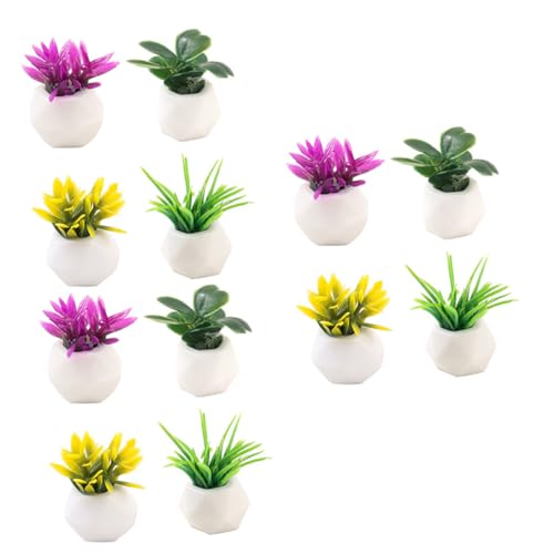 ifundom Künstliches Mini-Pflanzen- -Set – 12 Miniatur-topfpflanzen Für Miniatur-Dekorationen Tischdekorationen Tafelaufsätze Für Küche/esszimmer von ifundom