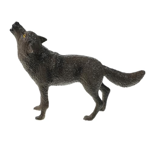 ifundom Realistisches Kleines Wolf Modell aus Kunststoff Detailgetreues Tierornament Dekorative Wildtierfigur für Schreibtisch Wohnzimmer Kinderzimmer und Gartendekoration von ifundom