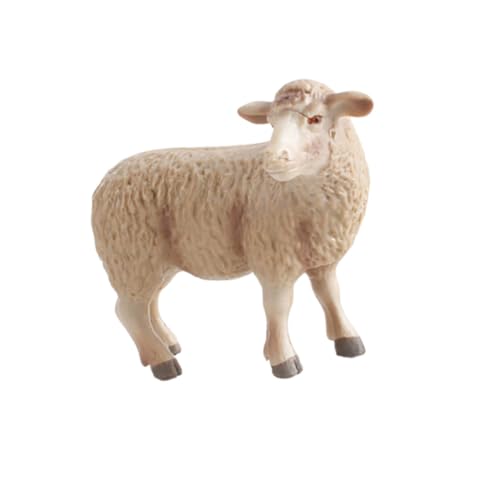 ifundom Realistisches Schaf Modell Beige aus Kunststoff Lebensechte Wildtier Dekoration Kreatives Schaf Ornament für Kinderzimmer Detailreiche Nachbildung als Desktop Figur Sicheres von ifundom