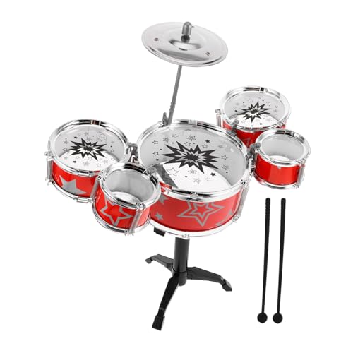 ifundom Schlagzeug-Spielzeug – Jazz-Schlagzeug Musikspielzeug Für Kleinkinder – Rock-schlagzeughocker Und Steel-Drums-Instrumente Für Das Frühe Musiklernen – Sicheres Kunststoffmaterial von ifundom