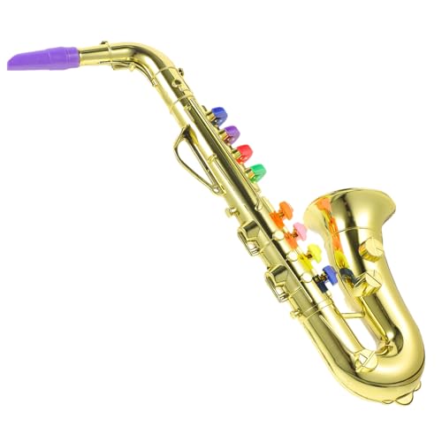 ifundom Saxophon Für Kinder Musikinstrumente Spielzeug Saxophonmodell Klarinette Trompete Spielzeug Bildungsspielzeug Gefälschtes Saxophon Mit 8 Farbig Codierten Tasten Für Kleinkinder von ifundom