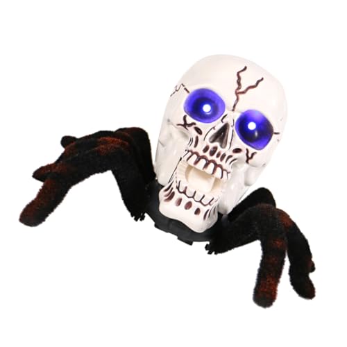ifundom Schädelverzierung Halloween akkubatterien spielwaren orgie eincremehilfe Toys spielsachen tiegerkostuem Lustig ziehen um Spinne Streich klein Fernbedienung Brown von ifundom