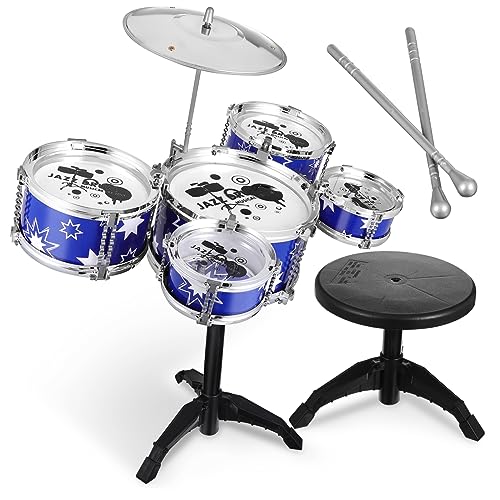 ifundom Schlagzeug Set Jazz Drum Kit Für Hocker Blaues Percussion Musikinstrument Für Kleinkinder Für Jungen ifundom Schlagzeug Set Jazz Drum Kit Für Hocker Blaues Percussion Musikinstrument Für Kleinkinder Für Jungen von ifundom