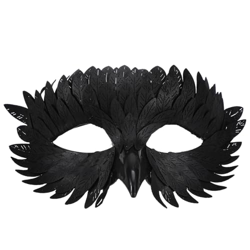 ifundom Schwarze Eulenmaske für Damen Leichte Tiermaske für Halloween Karneval und Themenfeiern von ifundom