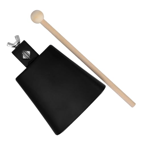 ifundom Schwarze Metall Kuhglocke Perkussionsinstrument für Schlagzeug Set Zubehör für Vielfältige Anwendungen Robustes Material und Tragbares Design von ifundom