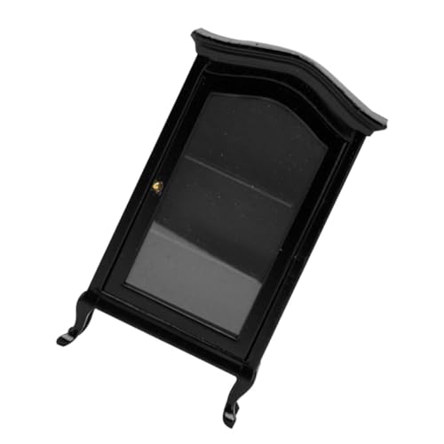 ifundom Simulationsschrank Mini- Miniatur Puppenhaus-tapete Mini- Babypuppe Minischrank Schrankmodell Winzige Vitrine Für Puppenhaus Puppenhauszubehör Black Hölzern von ifundom