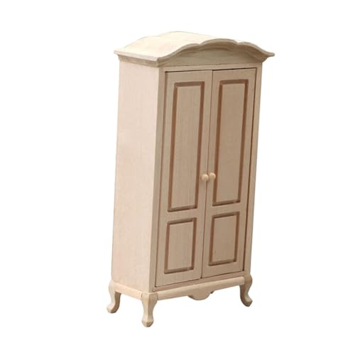ifundom Simulierter Kleiderschrank Minimöbel Dekorative Kleine Möbel Minihaus Kleine Möbel Minihaus Ornament Minischrank Puppenhaus Wohnaccessoires Minihaus Schmuck Khaki Holz von ifundom