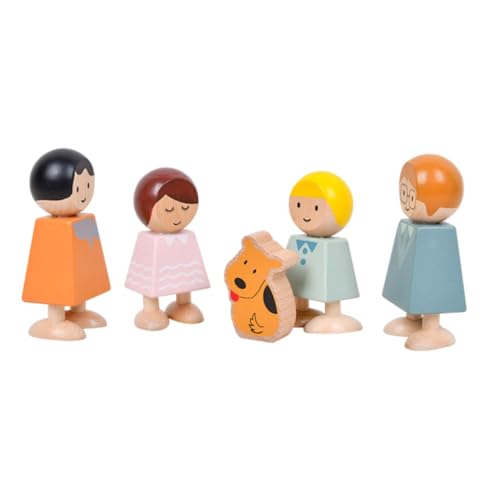 ifundom Spielset Holzfiguren Familienbeziehung Lernspielzeug Pädagogisch Kreativ Fördert Feinmotorik und Kognition Spaßige Bauklötze von ifundom