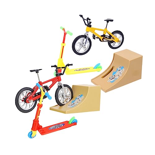 ifundom Spielzeug-Set 2er-Pack Finger-Scooter Fahrrad-Rampe Spielset Für Jungen Und Mädchen Sportspielzeug Heimdekor-Kollektion von ifundom