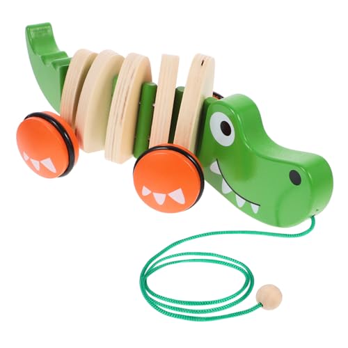 ifundom Spielzeugauto aus Holz Alligator zum Mitziehen Nachziehspielzeug aus Holz Kinder holzspielzeug Spielzeug für Kinder Spielzeug Auto puppenwagen Spielzeugauto zum Nachziehen hölzern von ifundom