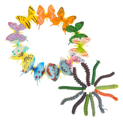 ifundom Teiliges Realistisches Insektenmodell Schmetterlingen und Raupen Kindgerechte Leichte Kunststofffiguren für Frühkindliche Bildung Montessori-inspiriertes Lernspielzeug Vielseitig von ifundom