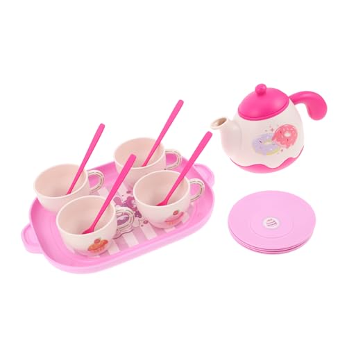 ifundom Teiliges aus Robustem Buntes Rollenspiel-Set mit Kanne Tablett Tassen und Tellern für Mädchen zum Nachspielen von Teepartys und Familienaktivitäten von ifundom