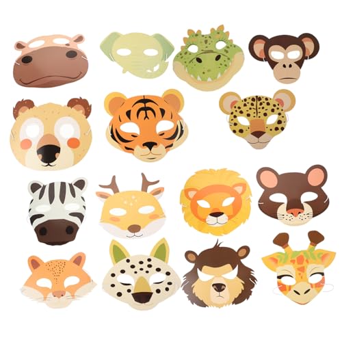 ifundom Tiermasken Für Dschungel Themenmasken Kreative Tiermasken Für Kindergeburtstagsfeiern Halloween Und Rollenspiele Krokodil Tiger Und Mehr von ifundom