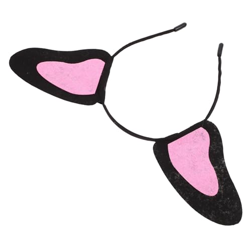ifundom Tierohren Stirnband Hundeohren Haarreif Cosplay Kopfbedeckung Festival Accessoire Schwarzes Hundekostüm Haarband für Damen und Party Karneval von ifundom
