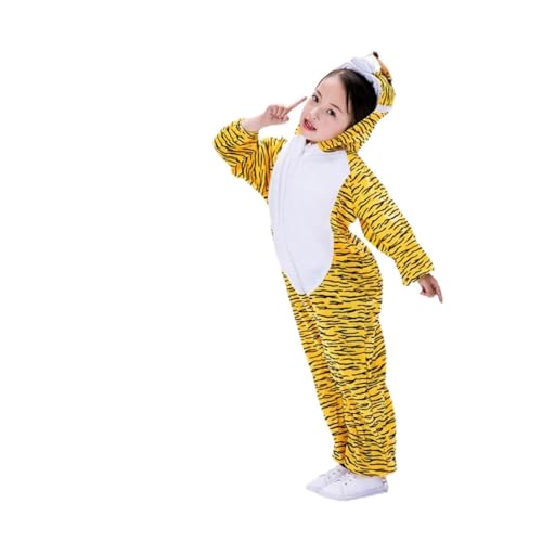 ifundom Tiger Kostü Für Tierkostü Für Jungen Und ädchen XL Größe Perfekt Für Halloween Rollenspiele Und Kostümpartys Tiger Cosplay Outfit Mit Kapuze von ifundom
