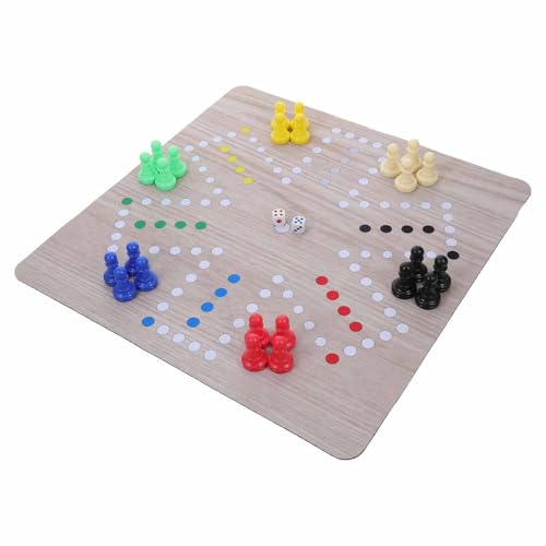 ifundom Schachbrettspiel-Set Fliegen Für 6 Spieler Ludo-brettspiel Für Unterwegs Interaktiv Und Tragbar von ifundom