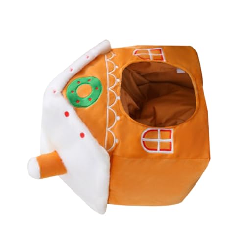 ifundom Weihnachtlicher Lebkuchenhaus-kopfschmuck Lustige Weihnachtskostüm Kopfbekleidung Für Erwachsene Fotorequisite Lebkuchenhaus-foto-requisiten Festliche Partyaccessoires von ifundom