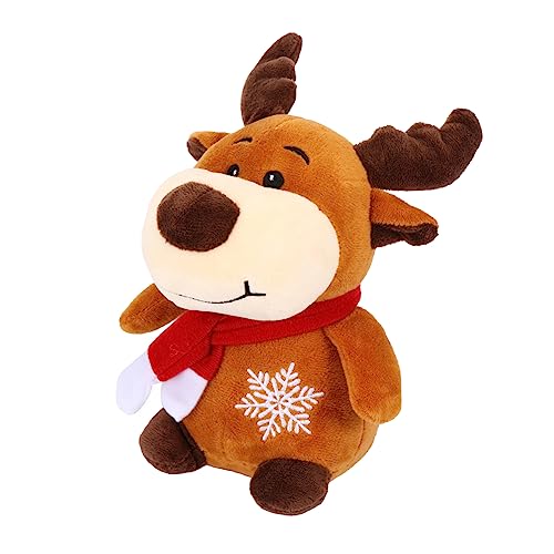 ifundom Weihnachts Puppen weihnachtsfigur weihnachtsbaumdeko weihnachtsdekoration weinachtendecor tierisches Plüschtier Puppe Plüsch Plüsch Rentier Rentier-Plüschtier Light Brown von ifundom