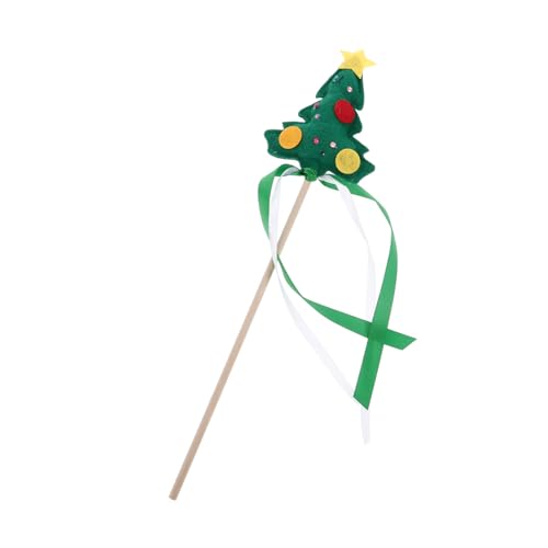 ifundom Weihnachtsfeenstab Party Dekoration Weihnachtsfee Zauberstab Party Cosplay Feenstab Bühnen-Performance-Zauberstab- Anzieh-Zauberstab Holz Green von ifundom