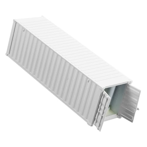 ifundom Weißer Kleiner LKW Wagen Legierung Mini Container Modell Spielzeugwagen Für Den Zug von ifundom