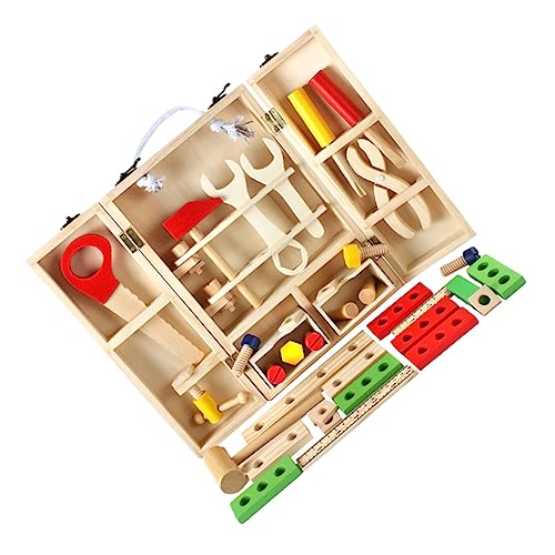 ifundom Werkzeugkoffer Holzspielzeug Für Lustige Reparaturwerkzeuge Lernspielzeug Für Jungen Und ädchen Reparaturset Pädagogisches Ab 3 Jahren Bunte Farben von ifundom