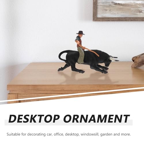 ifundom Western Dekoration Stierkampf Modell Bullenkämpfer und Stier Detailreiches Robustes Desktop Pädagogisch und Dekorativ Stilvolles Western Rollenspiel Zubehör von ifundom