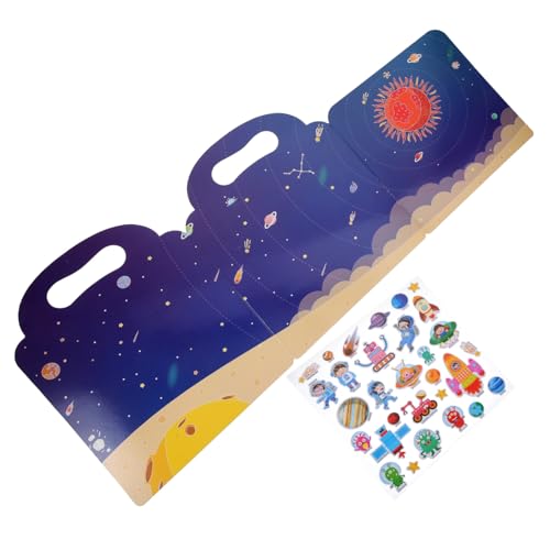 ifundom Wiederverwendbares Stickerbuch für Fantasievollen Aufklebern Pädagogisches Kreativität und Feinmotorik Inklusive Praktischem Tragegriff für Mädchen und Jungen von ifundom