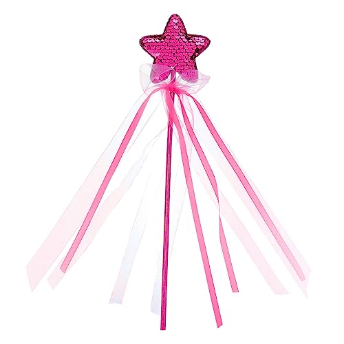 ifundom Zauberstab Mädchen Dekorationen Puppe Fairy Wand Party mitgebsel zauberhaf Party Decoration Fairytale Feenstab mit Schleife Stern-Glitzer-Zauberstäbe Polyester rot von ifundom